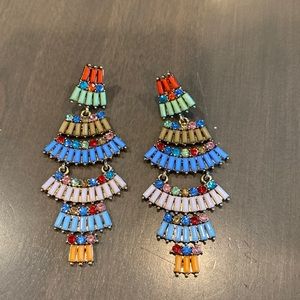 Natasha Multi-Colored Stone Dangle Earrings - Lead-Free